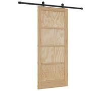 vidaXL Puerta corredera con juego de accesorios 86 x 198,5 cm de pino macizo