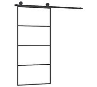 Puerta corredera con set herrajes vidrio ESG aluminio 90x205 cm