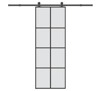 vidaXL Puerta corredera con set herrajes vidrio ESG aluminio 76x205 cm