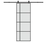 vidaXL Puerta corredera con set herrajes vidrio ESG aluminio 76x205 cm