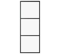 vidaXL Puerta Corredera Entrada Corrediza Deslizante Hogar Cuarto de Baño Salón Sala de Estar Habitación ESG Vidrio y Aluminio 76x205 cm Negro