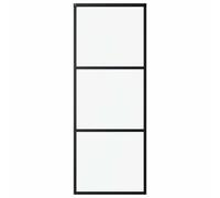 vidaXL Puerta Corredera Entrada Corrediza Deslizante Hogar Cuarto de Baño Salón Sala de Estar Habitación ESG Vidrio y Aluminio 76x205 cm Negro
