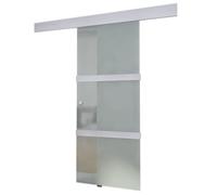 vidaXL Puerta corredera de cristal y aluminio 178 cm plateado