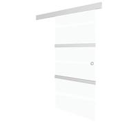 vidaXL Puerta Corredera de Deslizante Moderna Sala de Estar Salón Baño Cristal Ahorra Espacio Vidrio ESG y Aluminio Plateado 76x212 cm