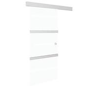 vidaXL Puerta Corredera Deslizante Moderna Salón Sala de Estar Baño Cristal Ahorra Espacio de Vidrio ESG y Aluminio Plateado 90x212 cm