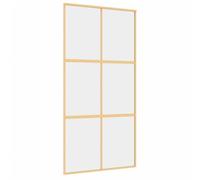 vidaXL Puerta corredera dorada de vidrio ESG transparente y aluminio