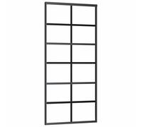 vidaXL Puerta Corredera Entrada Corrediza Deslizante Cuarto de Baño Hogar Sala de Estar Salón Habitación ESG Vidrio y Aluminio 90x205 cm Negro