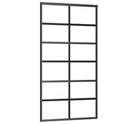 vidaXL Puerta Corredera Entrada Corrediza Deslizante Cuarto de Baño Hogar Sala de Estar Salón Habitación ESG Vidrio y Aluminio 102x205 cm Negra