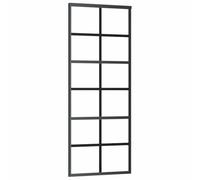 vidaXL Puerta Corredera Entrada Corrediza Deslizante Cuarto de Baño Hogar Sala de Estar Salón Habitación ESG Vidrio y Aluminio 76x205 cm Negro