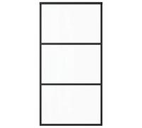 vidaXL Puerta Corredera Entrada Corrediza Deslizante Hogar Cuarto de Baño Sala de Estar Salón Habitación ESG Vidrio y Aluminio 102x205 cm Negra