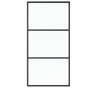 vidaXL Puerta Corredera Entrada Corrediza Deslizante Hogar Cuarto de Baño Sala de Estar Salón Habitación ESG Vidrio y Aluminio 102x205 cm Negra