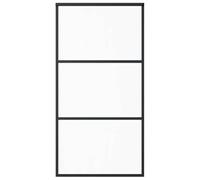 vidaXL Puerta Corredera Entrada Corrediza Deslizante Hogar Cuarto de Baño Sala de Estar Salón Habitación ESG Vidrio y Aluminio 102x205 cm Negra