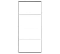 vidaXL Puerta Corredera Entrada Corrediza Deslizante Hogar Cuarto de Baño Salón Sala de Estar Habitación de Aluminio y Vidrio ESG Negro 90x205 cm