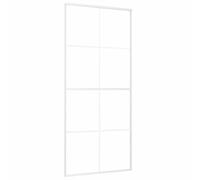 vidaXL Puerta corredera ESG vidrio y aluminio blanca 90x205 cm