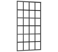 vidaXL Puerta Corredera Entrada Corrediza Deslizante Cuarto de Baño Hogar Salón Sala de Estar Habitación ESG Vidrio y Aluminio 102x205 cm Negra
