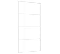 vidaXL Puerta Corredera Herrajes Entrada Corrediza Deslizante Cuarto de Baño Salón Sala de Estar Habitación ESG Vidrio y Aluminio Blanca 102,5x205 cm