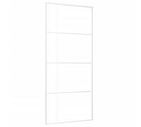 vidaXL Puerta Corredera Herrajes Entrada Corrediza Deslizante Cuarto de Baño Salón Sala de Estar Habitación ESG Vidrio y Aluminio Blanca 90x205 cm