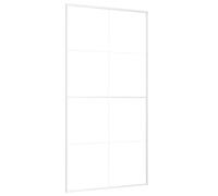 vidaXL Puerta Corredera Herrajes Entrada Corrediza Deslizante Cuarto de Baño Salón Sala de Estar Habitación ESG Vidrio y Aluminio Blanca 102,5x205 cm