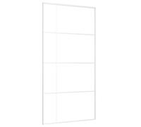vidaXL Puerta Corredera Herrajes Entrada Corrediza Deslizante Cuarto de Baño Salón Sala de Estar Habitación ESG Vidrio y Aluminio Blanca 102,5x205 cm