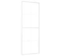 vidaXL Puerta Corredera Herrajes Entrada Corrediza Deslizante Cuarto de Baño Salón Sala de Estar Habitación ESG Vidrio y Aluminio Blanca 76x205 cm