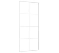 vidaXL Puerta Corredera Herrajes Entrada Corrediza Deslizante Cuarto de Baño Salón Sala de Estar Habitación ESG Vidrio y Aluminio Blanca 90x205 cm