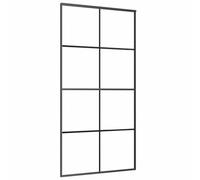vidaXL Puerta Corredera Interior Casa para Familia Transición Espacio Habitación Salón Dormitorio Comedor Vidrio ESG y Aluminio Negro