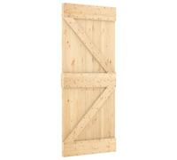 vidaXL Puerta Corredera NARVIK 85 x 210 cm (152,5 cm) Natural y negro, Herrajes modernos para puertas corredizas, mecanismo ahorrador de espacio, riel de madera para divisores en casa