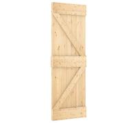 vidaXL Puerta Corredera NARVIK Natural y negro 70 x 210 cm (152,5 cm), Tira de puerta corrediza moderna, granja funcional, riel de madera para decorar y dividir espacios interiores