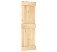 vidaXL Puerta Corredera Narvik Natural y Negro 70 x 210 cm (213,5 cm), Tira de Puerta corrediza Moderna, Granja Funcional, riel de Madera para Decorar y Dividir Espacios Interiores