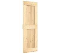 vidaXL Puerta Corredera Narvik Natural y Negro 70 x 210 cm (213,5 cm), Tira de Puerta corrediza Moderna, Granja Funcional, riel de Madera para Decorar y Dividir Espacios Interiores