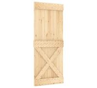 vidaXL Puerta Corredera Narvik Natural y Negro 85 x 210 cm (152,5 cm), Tira de Puerta corrediza Moderna, Granja Funcional, riel de Madera para Decorar y Dividir Espacios Interiores