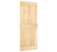 vidaXL Puerta Corredera NARVIK Natural y negro 85 x 210 cm (152,5 cm), Tira de puerta corrediza moderna, granja funcional, riel de madera para decorar y dividir espacios interiores