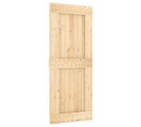 vidaXL Puerta Corredera NARVIK Natural y negro 85 x 210 cm (213,5 cm), Tira de puerta corrediza moderna, granja funcional, riel de madera para decorar y dividir espacios interiores