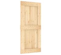vidaXL Puerta Corredera NARVIK Natural y negro 95 x 210 cm (213,5 cm), Tira de puerta corrediza moderna, granja funcional, riel de madera para decorar y dividir espacios interiores