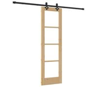 vidaXL Puerta Corredera Natural 61 x 198,5 cm, Moderna Puerta corredera, Vidrio para Sala, Separador Funcional de Madera, Divisor Decorativo práctico