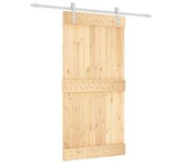 vidaXL Puerta Corredera Natural y Blanco 100 x 210 cm