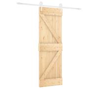 vidaXL Puerta Corredera Natural y Blanco 70 x 210 cm, Sala de estar, moderno, puerta corredera, separación que ahorra espacio, divisor funcional de pino