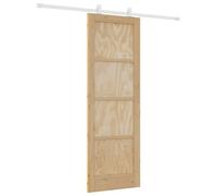 vidaXL Puerta Corredera Natural y Blanco 73,5 x 211 cm, Sala Moderna, Divisor Elegante, Puerta Deslizante Minimalista, Partición Funcional, Diseño Interior de Acero