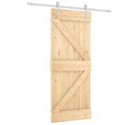 vidaXL Puerta Corredera Natural y Blanco 80 x 210 cm, Sala, puerta moderna, entrada corredera, diseño minimalista, barrera eficiente, acceso sin interrupciones