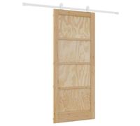 vidaXL Puerta Corredera Natural y Blanco 86 x 198,5 cm, Sala Moderna, Divisor Elegante, Puerta Deslizante Minimalista, Partición Funcional, Diseño Interior de Acero