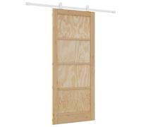 vidaXL Puerta Corredera Natural y Blanco 86 x 198,5 cm, Sala Moderna, Divisor Elegante, Puerta Deslizante Minimalista, Partición Funcional, Diseño Interior de Acero