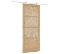 vidaXL Puerta Corredera Natural y Blanco 86 x 211 cm, Sala Moderna, Divisor Elegante, Puerta Deslizante Minimalista, Partición Funcional, Diseño Interior de Acero