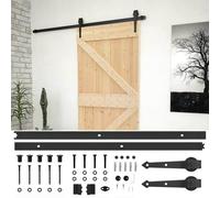 vidaXL Puerta Corredera Natural y Negro 100 x 210 cm, Sala, Puerta corrediza Moderna, Divisor Interior, Accesorio Funcional, separación en casa