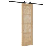 vidaXL Puerta Corredera Natural y negro 61 x 198,5 cm, Sala Moderna, Divisor Elegante, Puerta Deslizante Minimalista, Partición Funcional, Diseño Interior de Acero