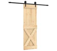 vidaXL Puerta Corredera Natural y negro 70 x 210 cm