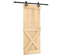 vidaXL Puerta Corredera Natural y negro 80 x 210 cm, Sala de estar, divisor moderno, puerta corrediza que ahorra espacio, separación elegante para tu hogar