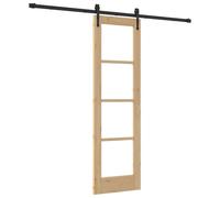 vidaXL Puerta corredera Orkdal Natural y Negro 61X198,5 cm con kit de hardware para uso interior moderno de madera Diseño contemporáneo Resistente a las manchas Puerta de granero