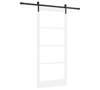 vidaXL Puerta Corredera ORKDAL y Negro 93 x 211 cm, Sala de Estar, Puerta corredera Moderna, Madera de Pino Duradera, Vidrio, Divisor Elegante, diseño contemporáneo