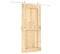 vidaXL Puerta corredera con herrajes Madera Maciza de Pino 95x210 cm