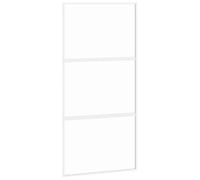 vidaXL Puerta corredera vidrio templado y aluminio blanca 102,5x205 cm